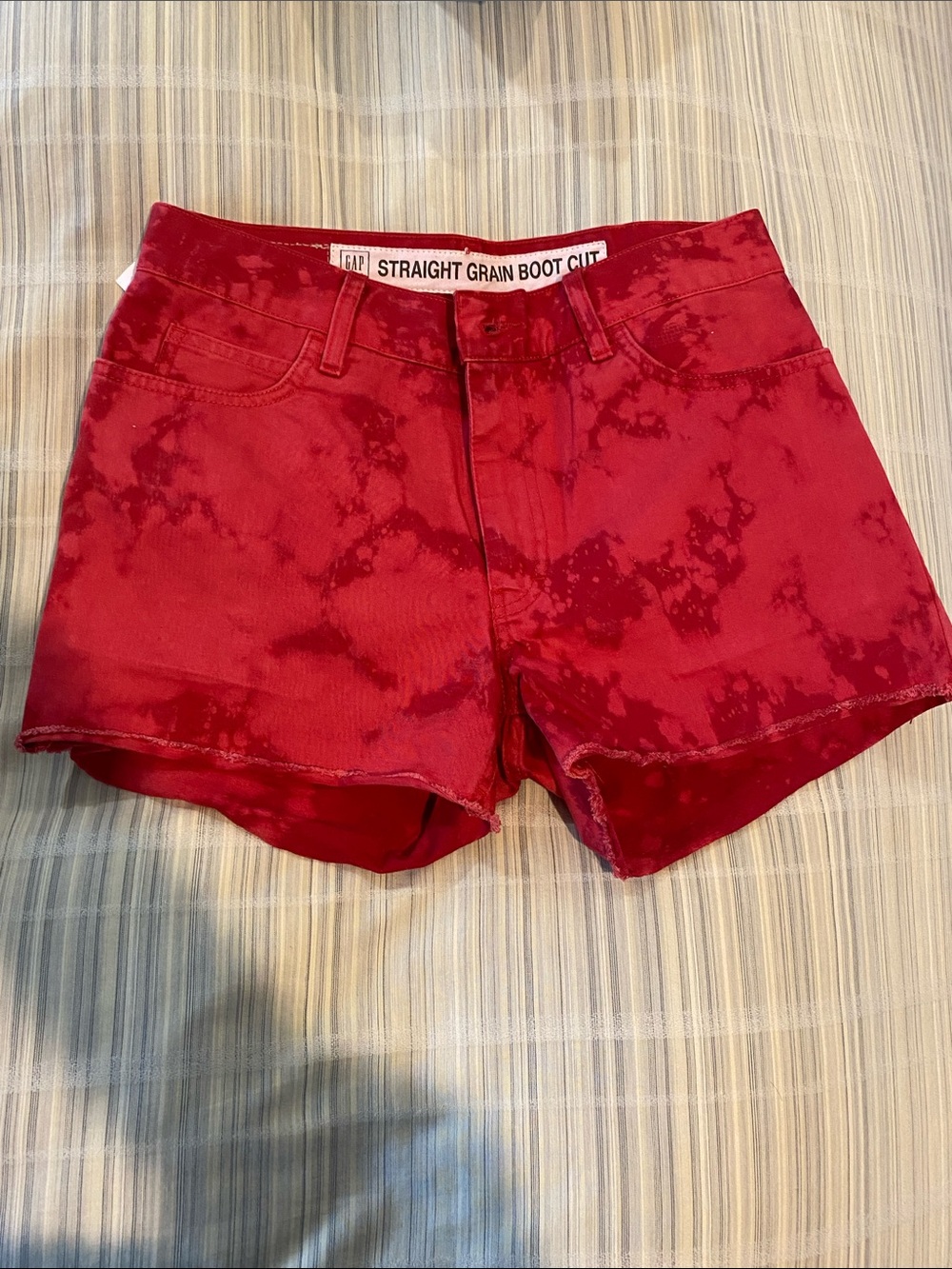 GAP Red Tie-Dye Jean Shorts
